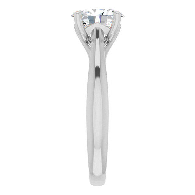 Oval Basket Solitaire with Scroll Accents