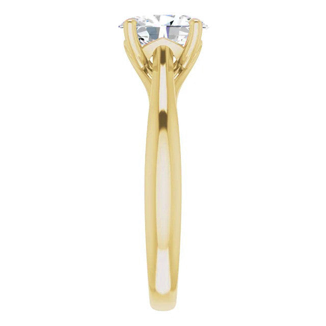 Oval Basket Solitaire with Scroll Accents