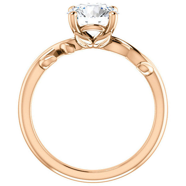 Oval cut Solitaire with Floral Accents
