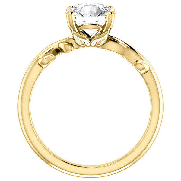 Oval cut Solitaire with Floral Accents