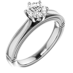 Round Cathedral Solitaire with Scroll Accents