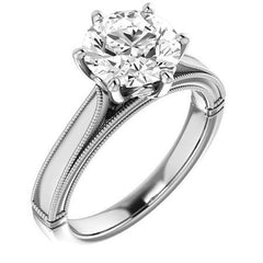 Round Cathedral Solitaire with Scroll Accents