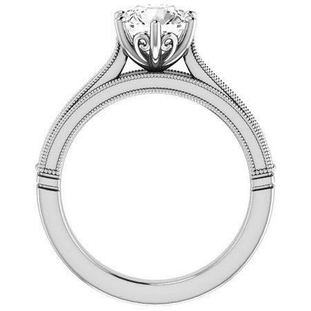 Round Cathedral Solitaire with Scroll Accents
