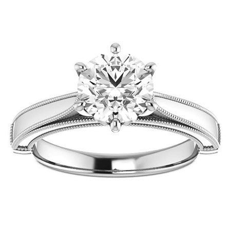 Round Cathedral Solitaire with Scroll Accents