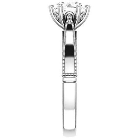 Round Cathedral Solitaire with Scroll Accents