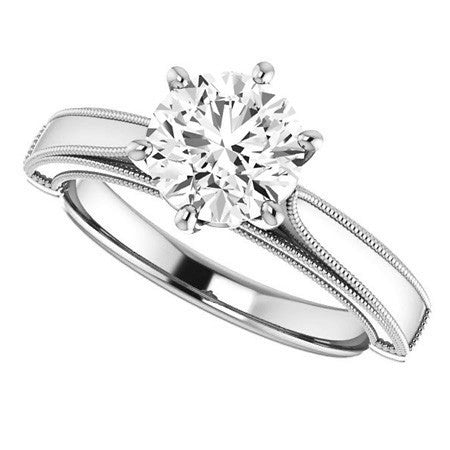Round Cathedral Solitaire with Scroll Accents