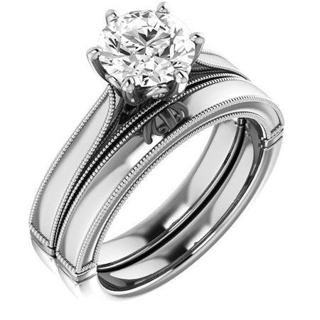 Round Cathedral Solitaire with Scroll Accents