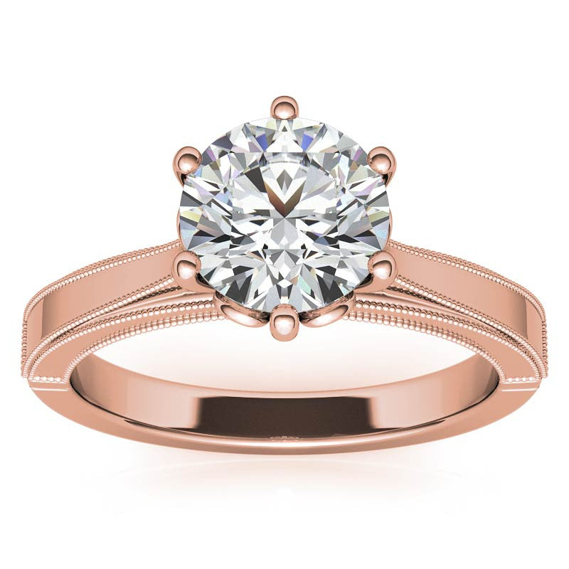 Round Cathedral Solitaire with Scroll Accents