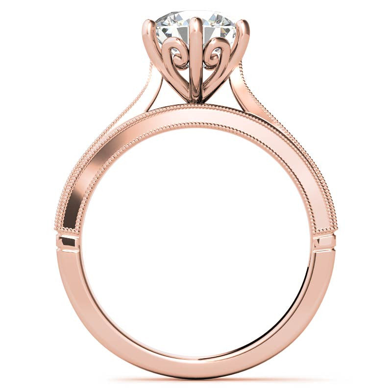 Round Cathedral Solitaire with Scroll Accents