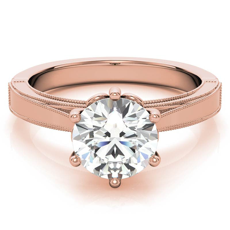 Round Cathedral Solitaire with Scroll Accents