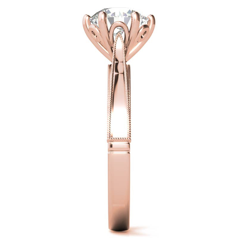 Round Cathedral Solitaire with Scroll Accents