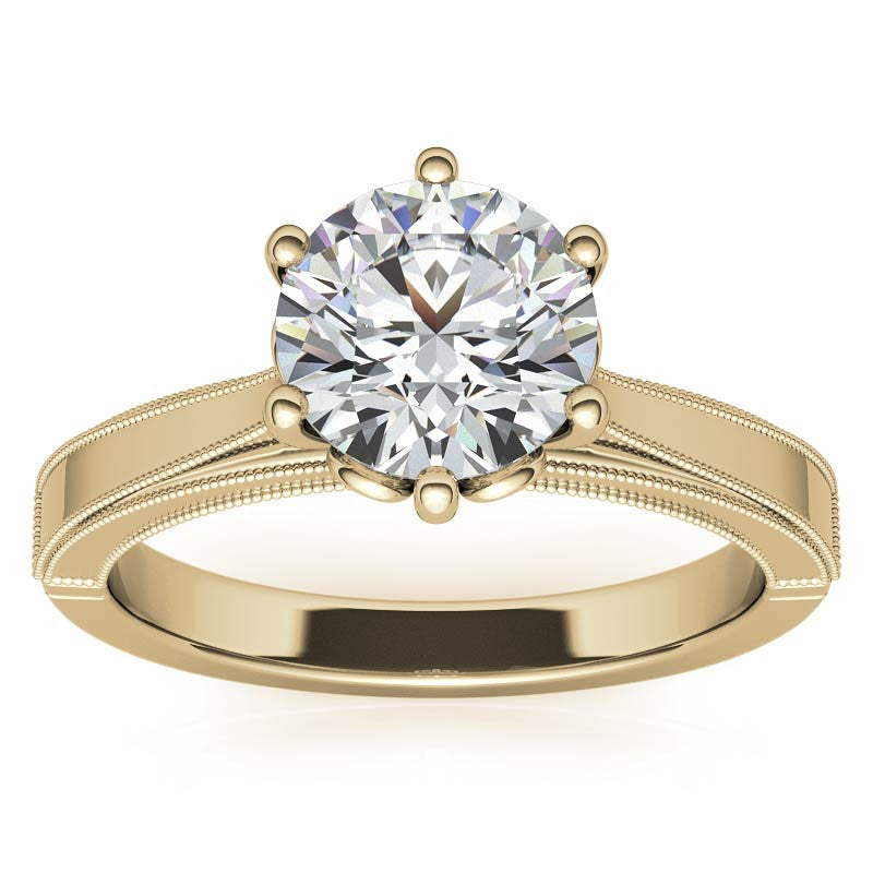 Round Cathedral Solitaire with Scroll Accents
