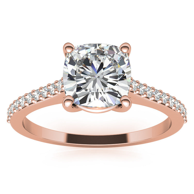 Cushion Accented Engagement Ring