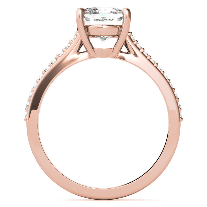 Cushion Accented Engagement Ring