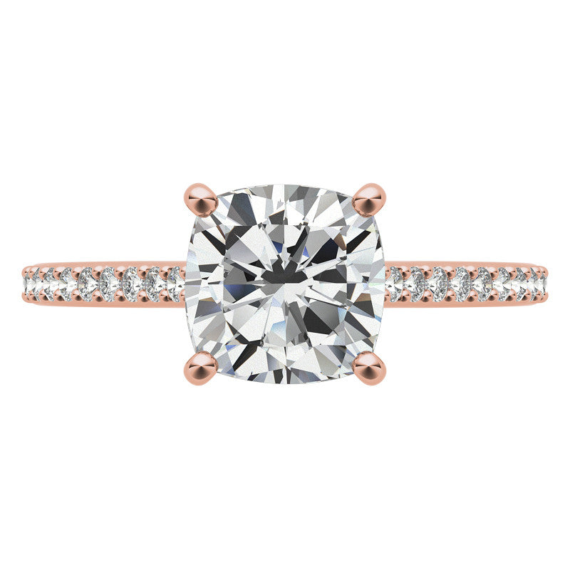 Cushion Accented Engagement Ring