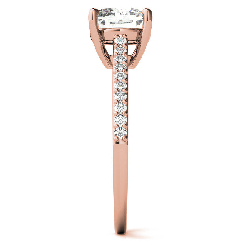 Cushion Accented Engagement Ring