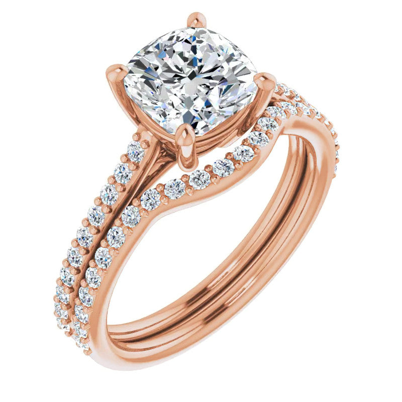 Cushion Accented Engagement Ring