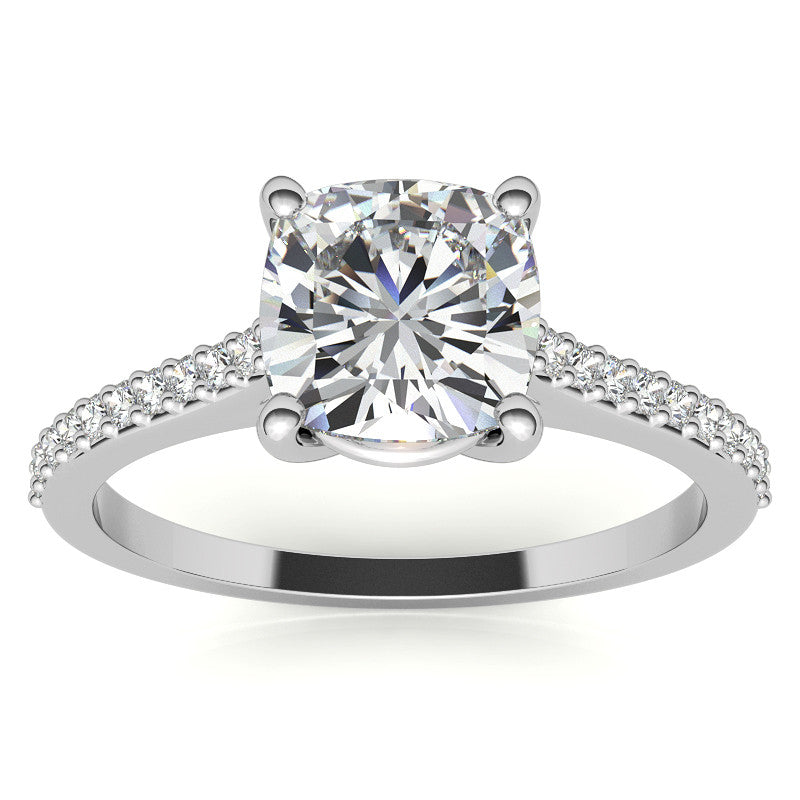 Cushion Accented Engagement Ring