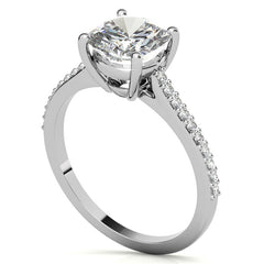 Cushion Accented Engagement Ring