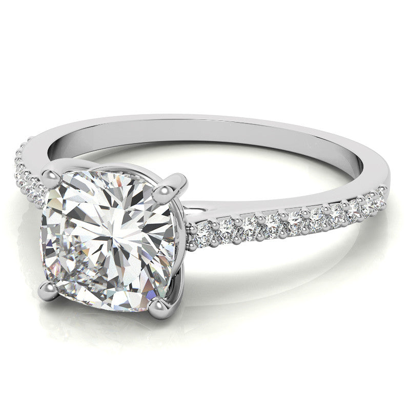 Cushion Accented Engagement Ring
