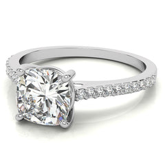 Cushion Accented Engagement Ring