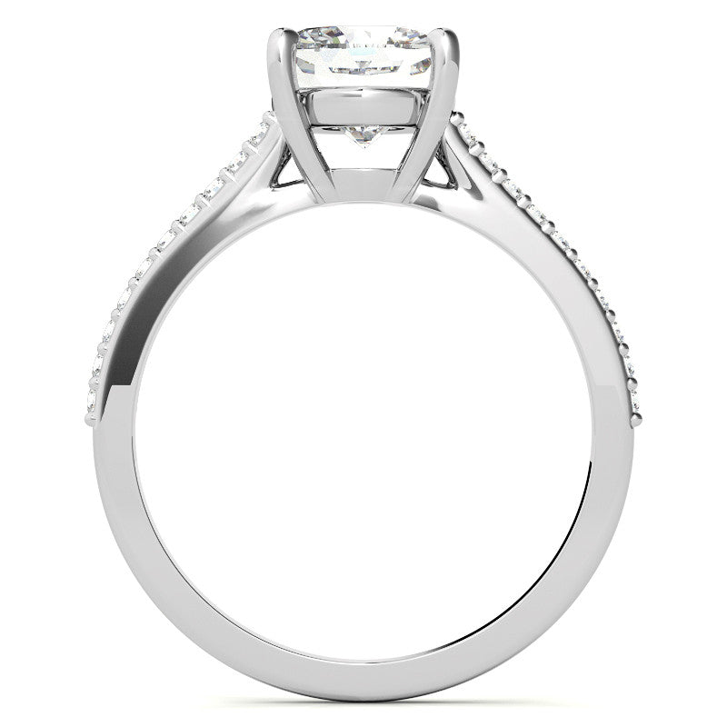 Cushion Accented Engagement Ring