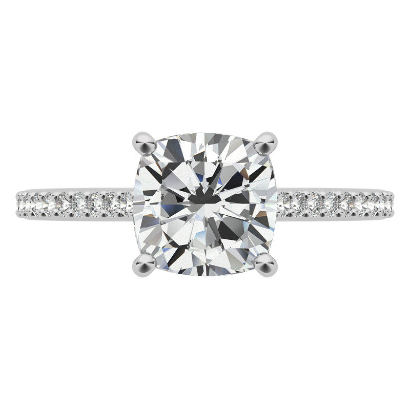 Cushion Accented Engagement Ring