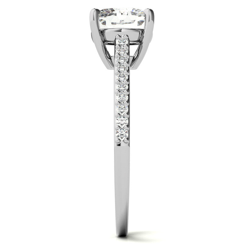 Cushion Accented Engagement Ring