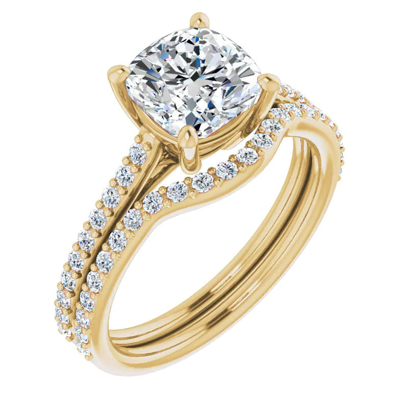 Cushion Accented Engagement Ring