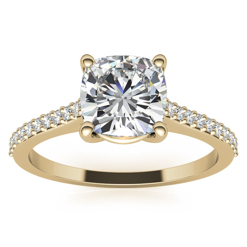 Cushion Accented Engagement Ring