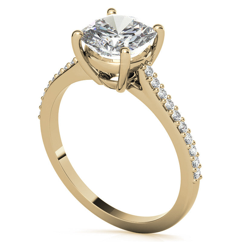 Cushion Accented Engagement Ring