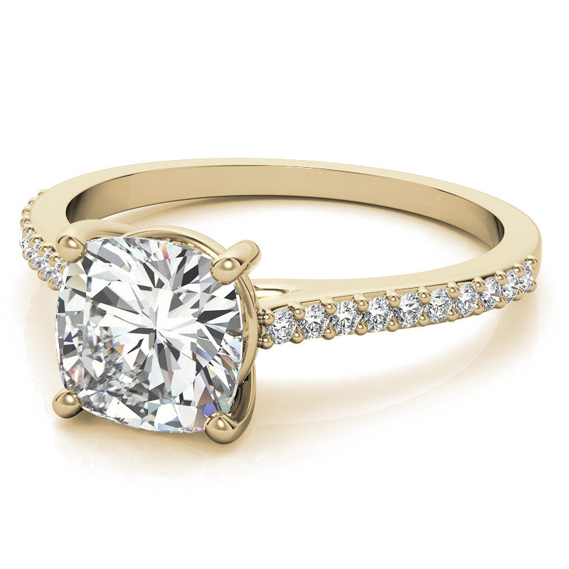 Cushion Accented Engagement Ring