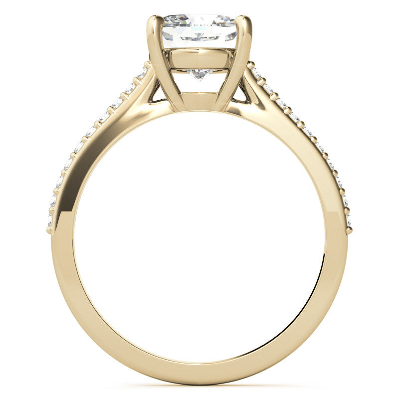 Cushion Accented Engagement Ring