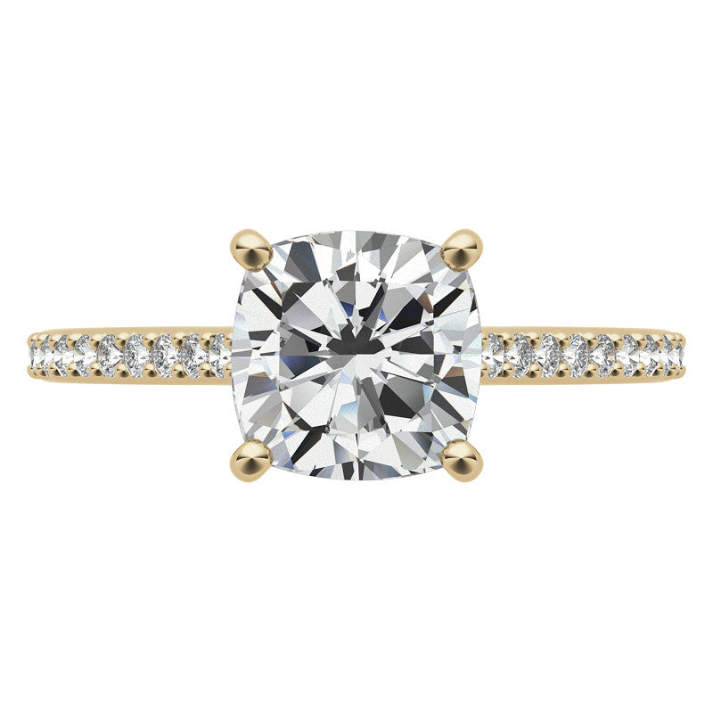Cushion Accented Engagement Ring