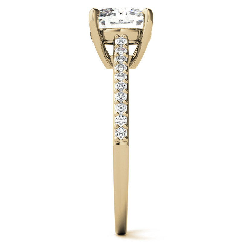 Cushion Accented Engagement Ring