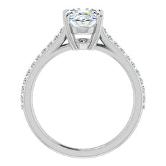 Oval Accented Cathedral Engagement Ring