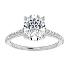 Oval Accented Cathedral Engagement Ring