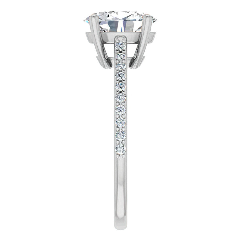 Oval Accented Cathedral Engagement Ring