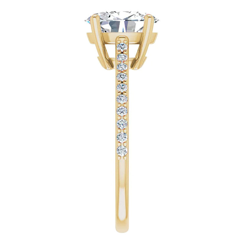 Oval Accented Cathedral Engagement Ring