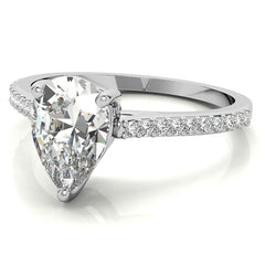 Pear Accented Engagement Ring