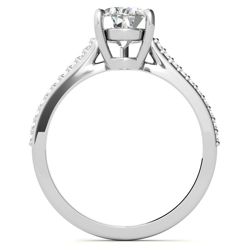 Pear Accented Engagement Ring