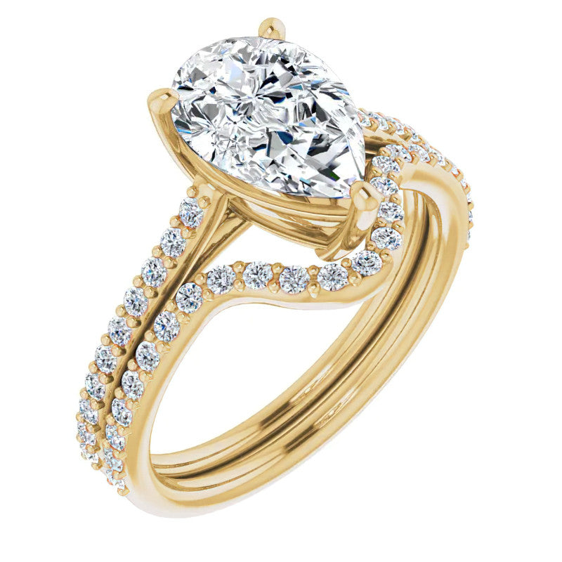 Pear Accented Engagement Ring