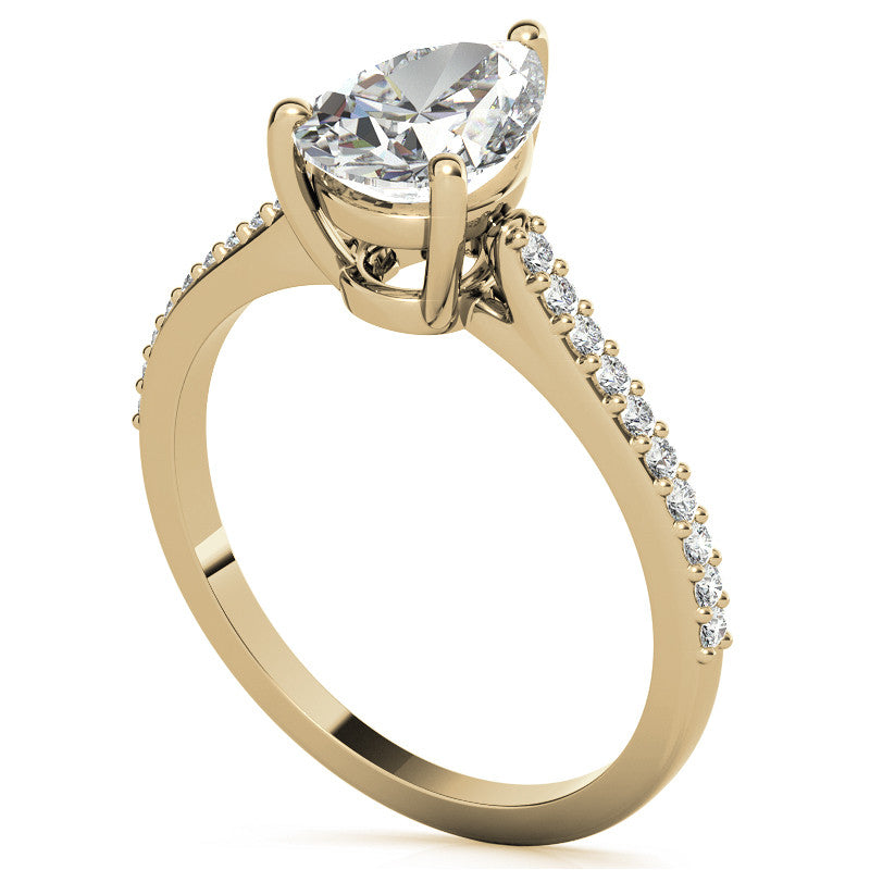 Pear Accented Engagement Ring