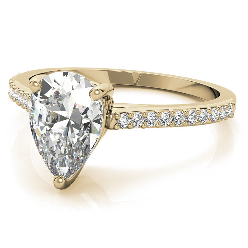 Pear Accented Engagement Ring