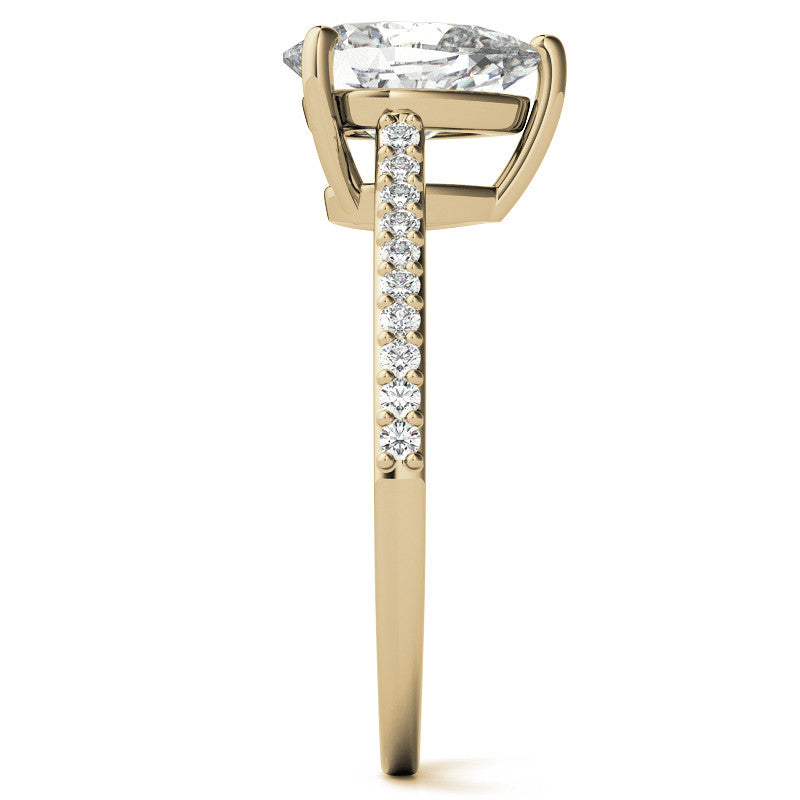 Pear Accented Engagement Ring