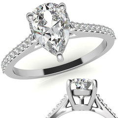 Pear Accented Engagement Ring