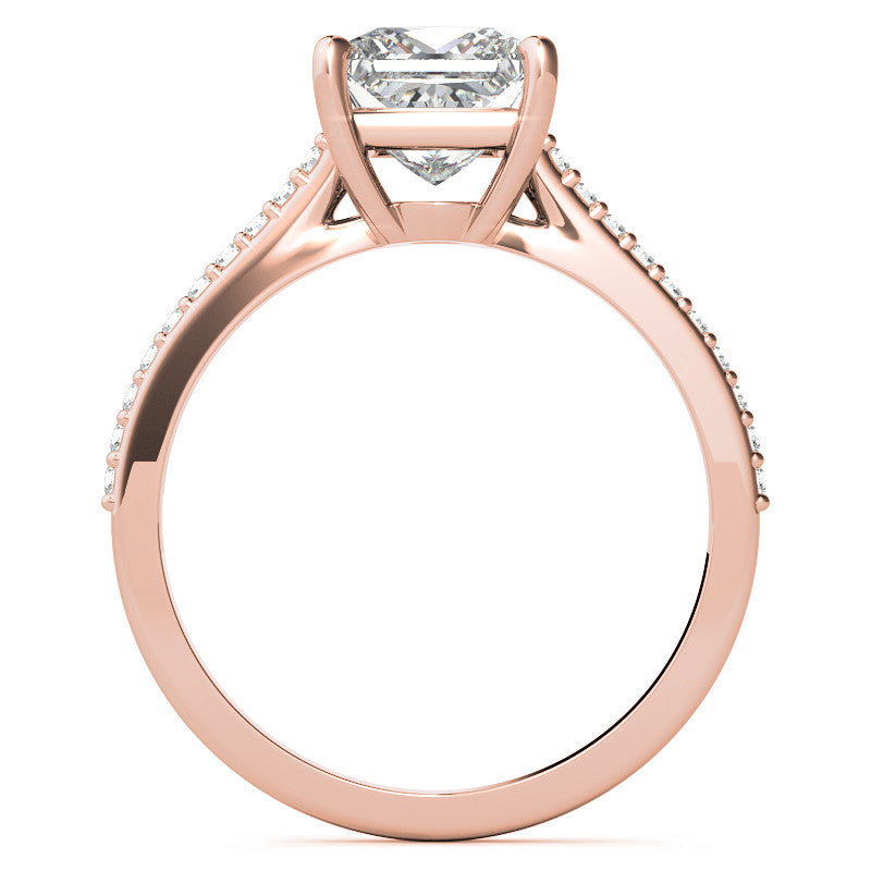 Princess cut Accented Engagement Ring