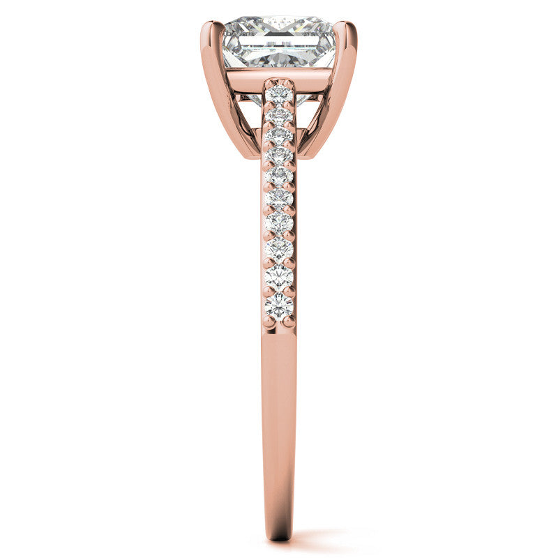 Princess cut Accented Engagement Ring
