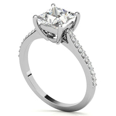 Princess cut Accented Engagement Ring