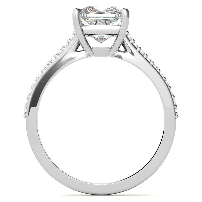 Princess cut Accented Engagement Ring